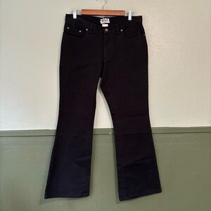 Vintage 90s Bill Blass Black Denim Mid Rise Flare Leg Jeans Size 12